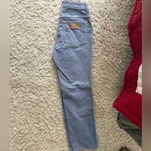 Wrangler Light Blue Corduroy High-Rise Straight Pants